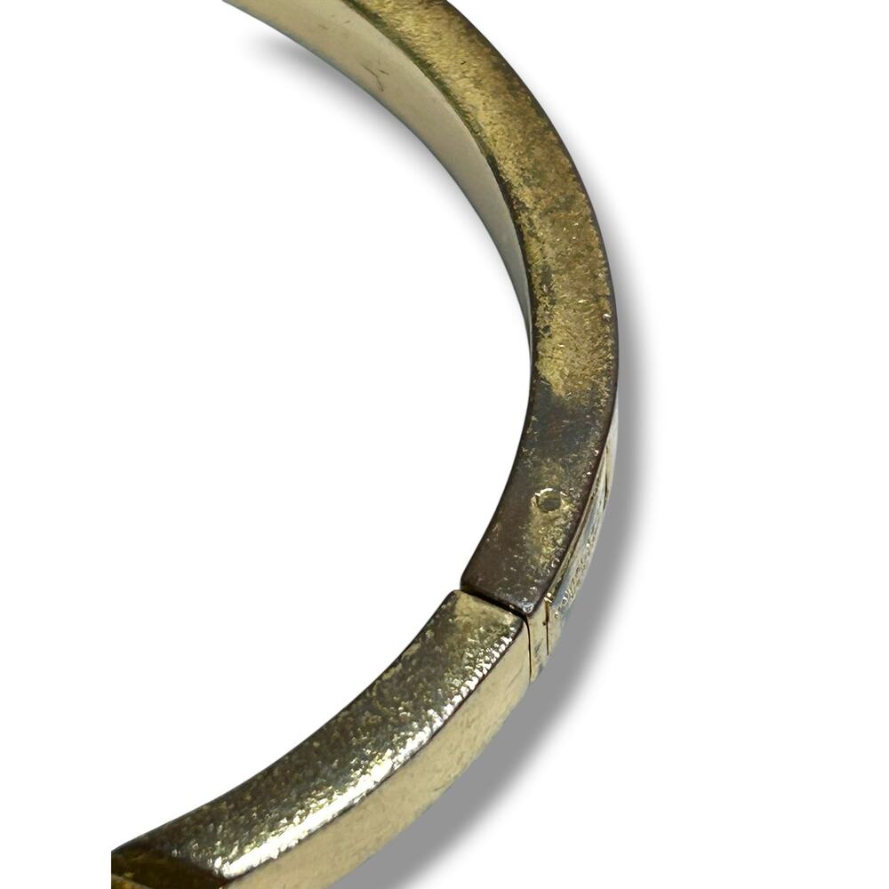 Vintage Henri Bendel New York Gold Tone
Black Resin Bar Hinged Bangle Bracelet - Picture 8 of 12